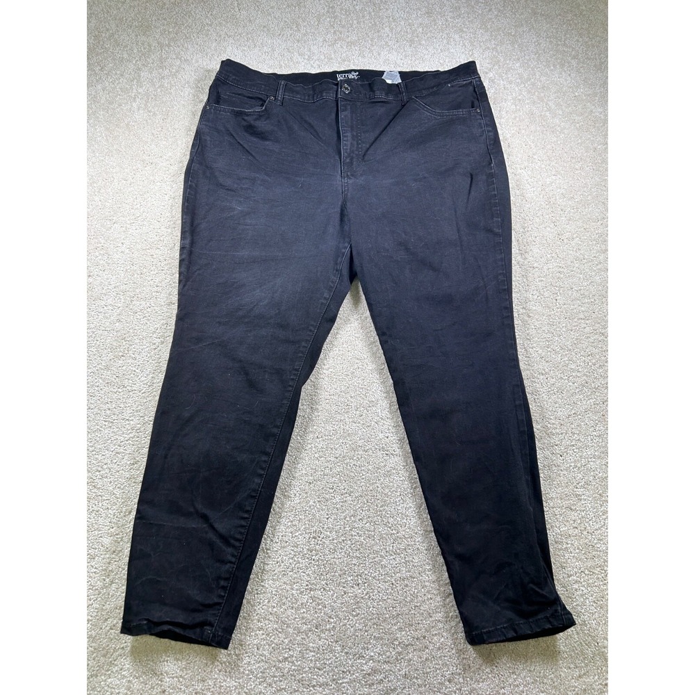 Terra & Sky Womens 22W Petite Black Skinny Jean Denim